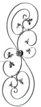 Балясина S-образная с цветком в центре и листочками 12х6мм, 360х1000мм, арт. 1670/1