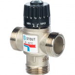 Термостатический смесительный клапан для систем отопления и ГВС. G 1)4 НР 20-43°С KV 1,6 STOUT