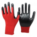 Перчатки нейлоновые с нитриловым покрытием красные/черные