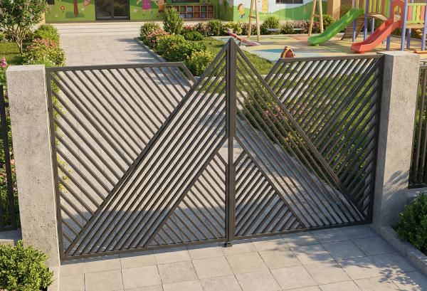 Дизайнерские распашные ворота "3D-конструктор" 