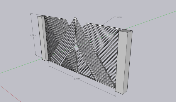 Дизайнерские распашные ворота "3D-конструктор" 