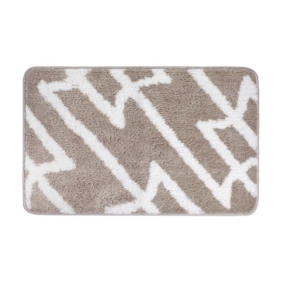 Коврик для ванной комнаты_серо-коричневый микрофибра