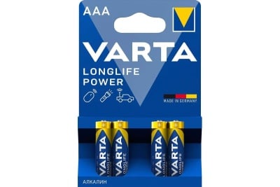 Батарейка Varta LONGLIFE POWER (HIGH ENERGY) LR03 AAA Alkaline 1.5V  бл.4 шт