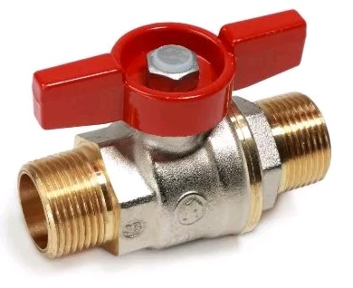 Кран шаровый латунный НР, ручка бабочка, Giacomini DADO