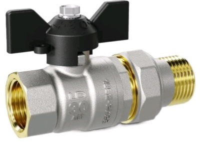 Кран шаровой с американкой латунный 1,2 чёрный