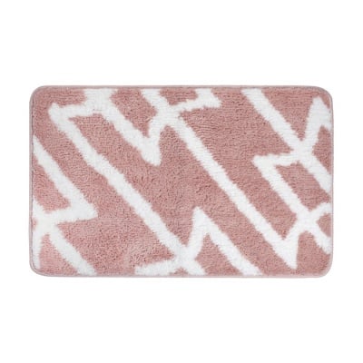 Коврик для ванной комнаты_розовый микрофибра