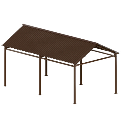 Навес ондулин коричневый