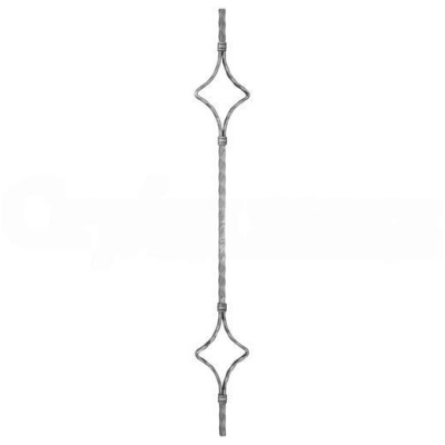 Балясина из квадрата 12мм обжатого с 2 вставками ромб