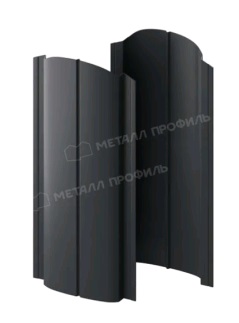 Штакетник металлический МП ELLIPSE-O 19х126 (ПЭД-7024-0,45) Графитовый серый двустороний  1,8м