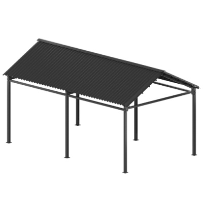 Навес ондулин серый