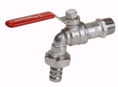 Кран шаровой латунный водопроводный НР, ручка рычаг, Giacomini