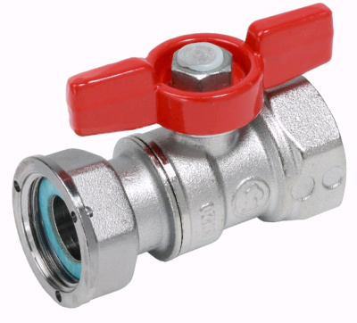 Шаровой кран латунный  ВР-ВР c накид. гайкой, ручка-бабочка, Giacomini