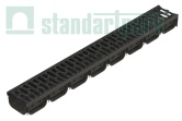 Желоб STANDARTPARK пластиковый DN125 H75 + решетка щелевая чугунная