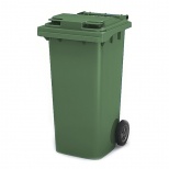 Мусорный контейнер 120 л пластиковый зеленый 