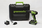 Дрель-шуруповерт аккумуляторная Greenworks GD24DD35 (24v.2Ач c АКБ и заряд .уст-ом)