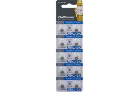 Батарейка GoPower LR626 LR66 Аlkaline 1.5V  бл.10 шт
